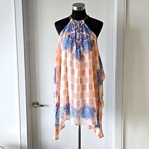 Printed Drape Sleeveless Dress